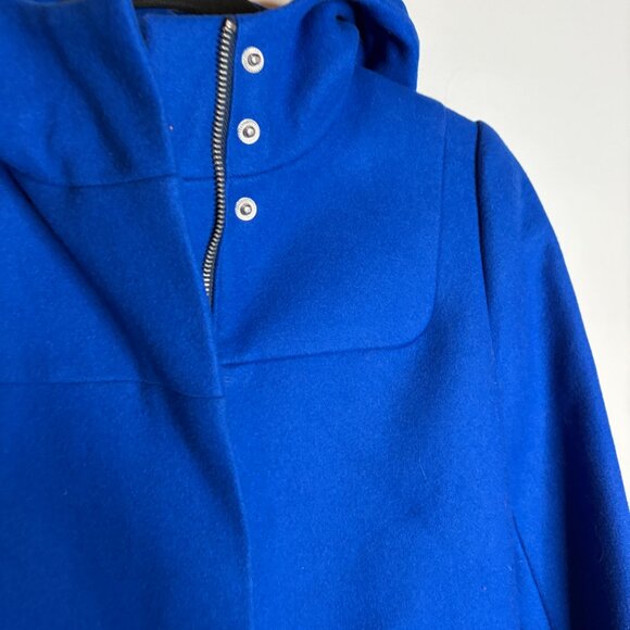 J. Crew Wool Melton Hooded Bib Jacket Royal Blue - Picture 3 of 6